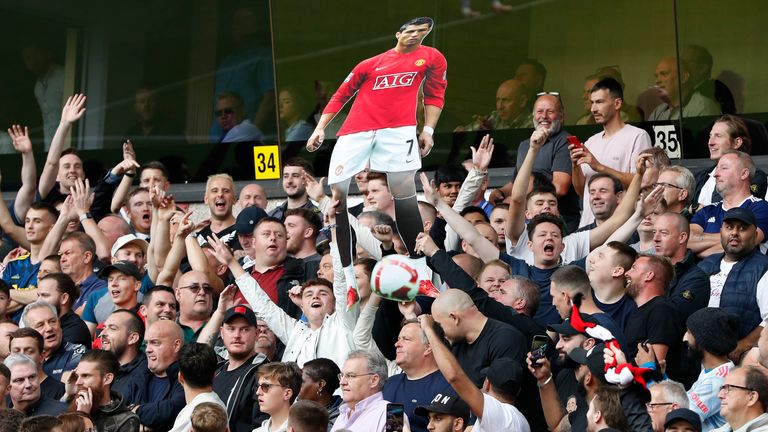 United fans serenaded Cristiano Ronaldo for long periods