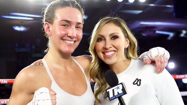 Mikaela Mayer, Crystina Poncher (pic courtesy of Top Rank)