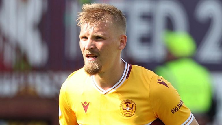 MOTHERWELL, SCOTLAND - AUGUST 28: Motherwell's Juhani Ojala during a cinch Premiership match between Motherwell and Dundee at Fir Park, on August 28, 2021, in Motherwell, Scotland (Photo by Craig Williamson / SNS Group)