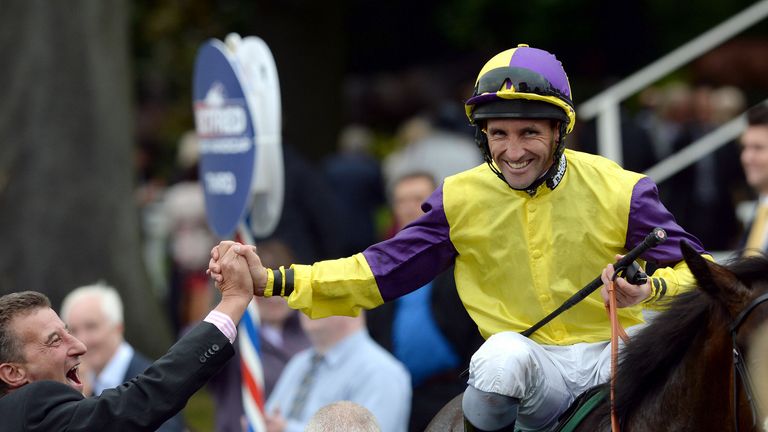 Neil Callan smiles after winning the Gimcrack Stakes at York in 2013