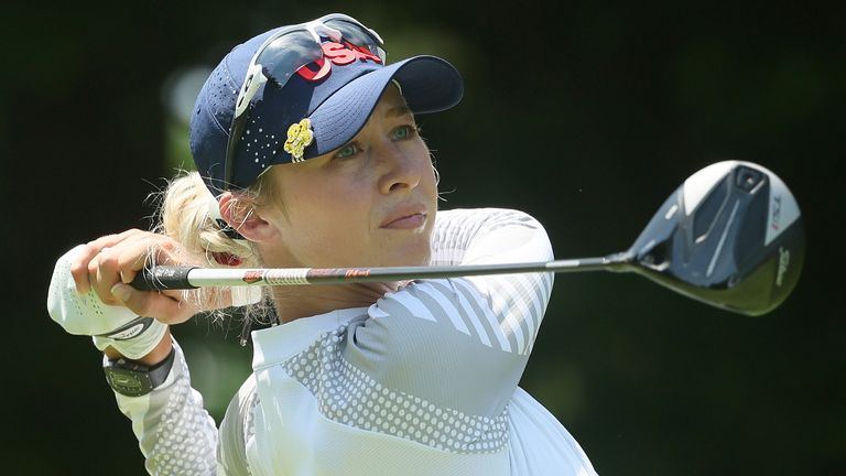 Nelly Korda during the third round of the Women's Olympic golf tournament