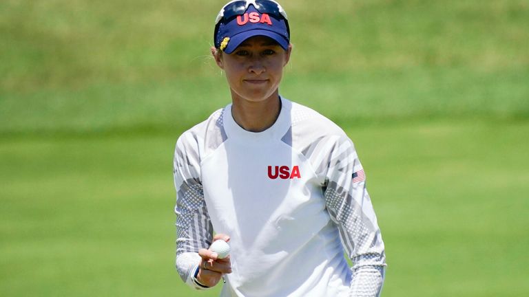 Nelly Korda during the third round of the Olympic golf tournament