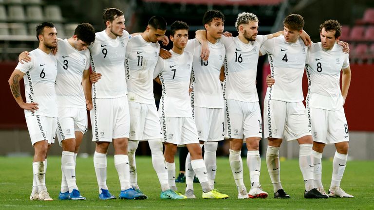 The New Zealand men's football team previously played mostly in black shorts, white shirts, and white socks prior to adopting the 'All Whites' name prior to 1982 World Cup