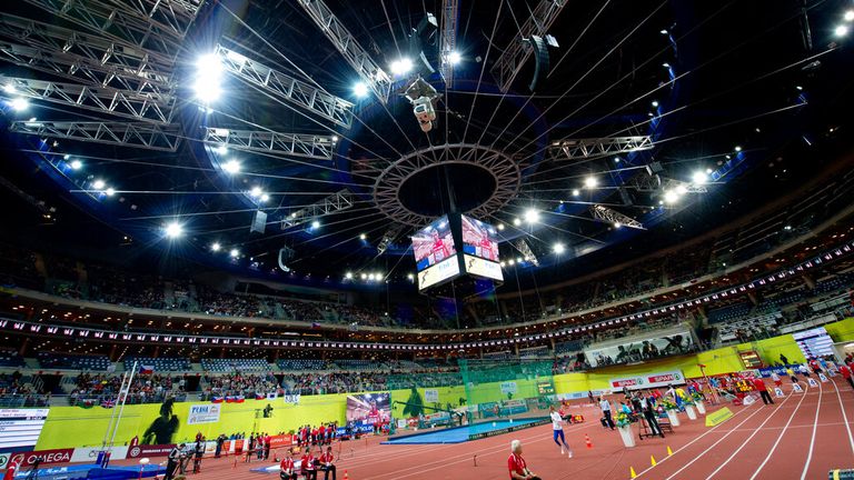 General view of the O2 Arena during the IAAF European Athletics Indoor Championships 2015 at the O2-Arena in Prague, Czech Republic, March 06, 2015. Photo by: Sven Hoppe/picture-alliance/dpa/AP Images