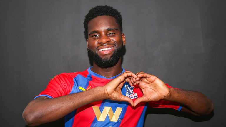 Odsonne Edouard of Crystal Palace signing for Crystal Palace on Deadline Day at The Crystal Palace FC Offices on the 31st August 2021..Photo:Dan Weir/PPAUK.