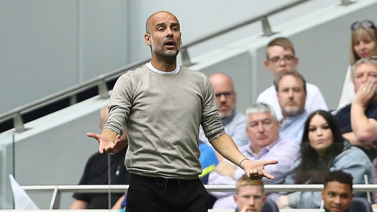 Pep Guardiola cuts a frustrated figure at Spurs