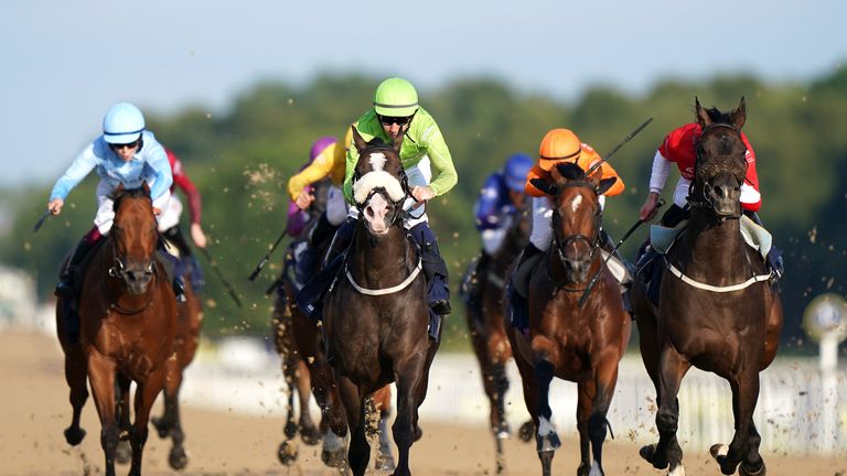 Strike Red, in eToro Racing's green colours, wins at Newcastle on raceday one of the Racing League