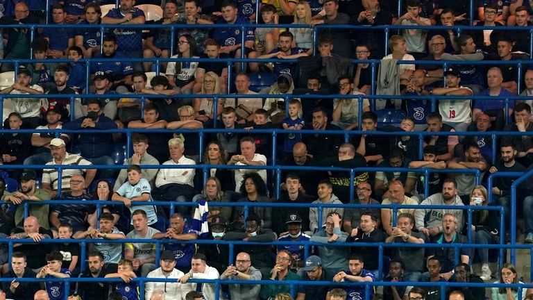 Rail seating at Chelsea's Stamford Bridge