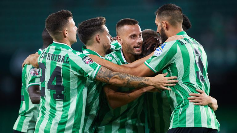 Rodri Sanchez celebrates as Betis won 5-2