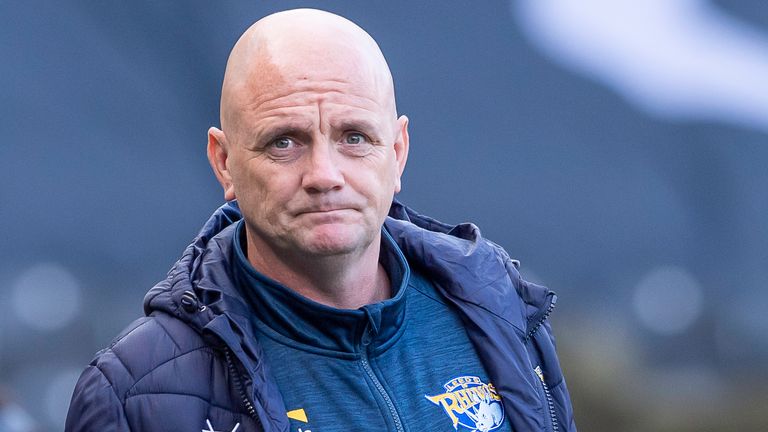 Picture by Allan McKenzie/SWpix.com - 29/07/2021 - Rugby League - Betfred Super League Round 16 - Hull FC v Leeds Rhinos - MKM Stadium, Kingston upon Hull, England - Leeds coach Richard Agar.