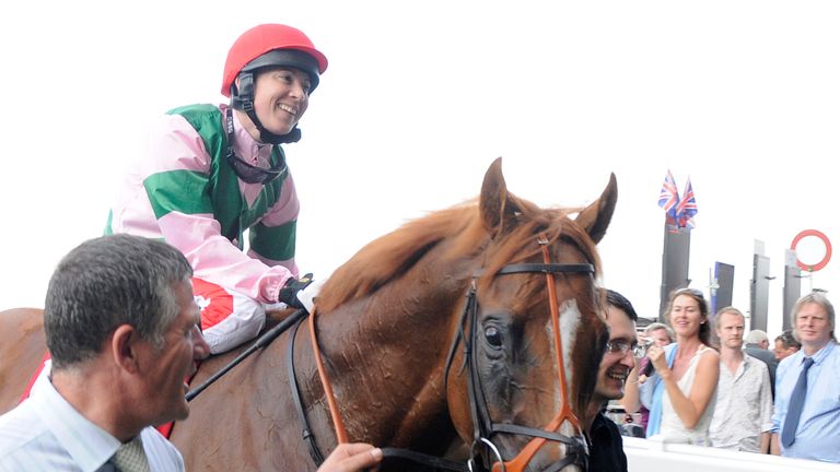 Turner is led back into the winner's enclosure after victory on Noverre To Go in the 2009 Shergar Cup