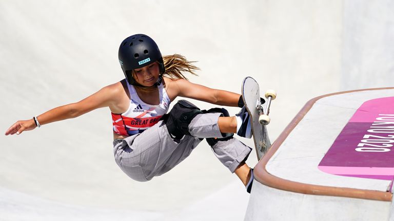 Great Britain's Sky Brown won an unprecedented bronze in the women's park skateboarding final