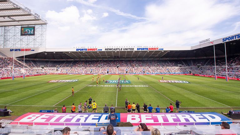 Picture by Allan McKenzie/SWpix.com - 19/05/2018 - Rugby League - Dacia Magic Weekend 2018 - St James Park, Newcastle, England - Dacia, Betfred, branding.