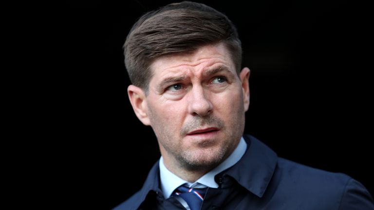 Rangers manager Steven Gerrard during the Scottish Premiership match at the Tony Macaroni Arena, Livingston. Picture date: Wednesday May 12, 2021.