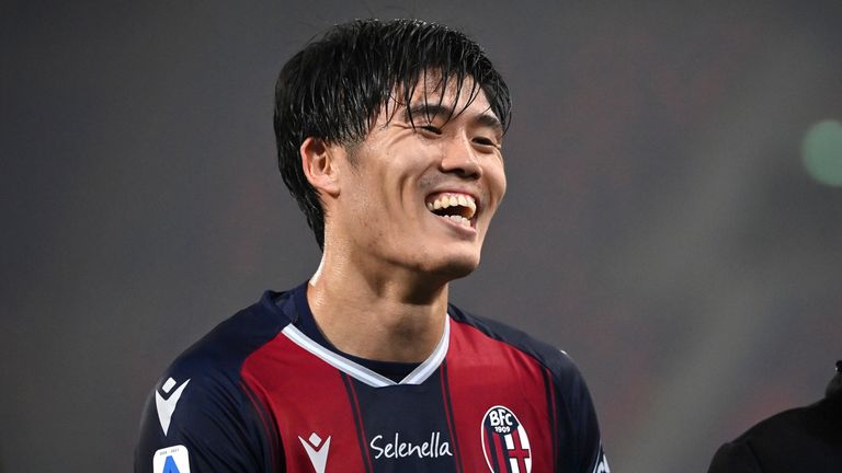 Bologna defender Takehiro Tomiyasu is attracting interest from Arsenal