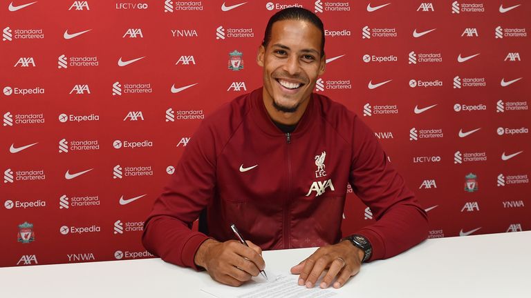 Virgil van Dijk puts the finishing touches to a new deal which ties him to Liverpool until the summer of 2025