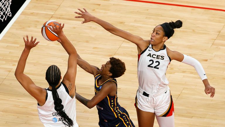 Liz Cambage and A'ja Wilson form a dominant frontcourt for the Las Vegas Aces