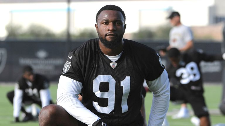 Yannick Ngakoue is hoping to have finally found a long-term home with the Raiders (AP Photo/David Becker)