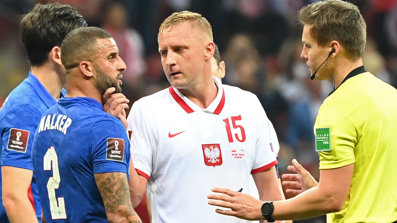 Polish FA deny racial element to Kamil Glik’s clash with England defender Kyle Walker