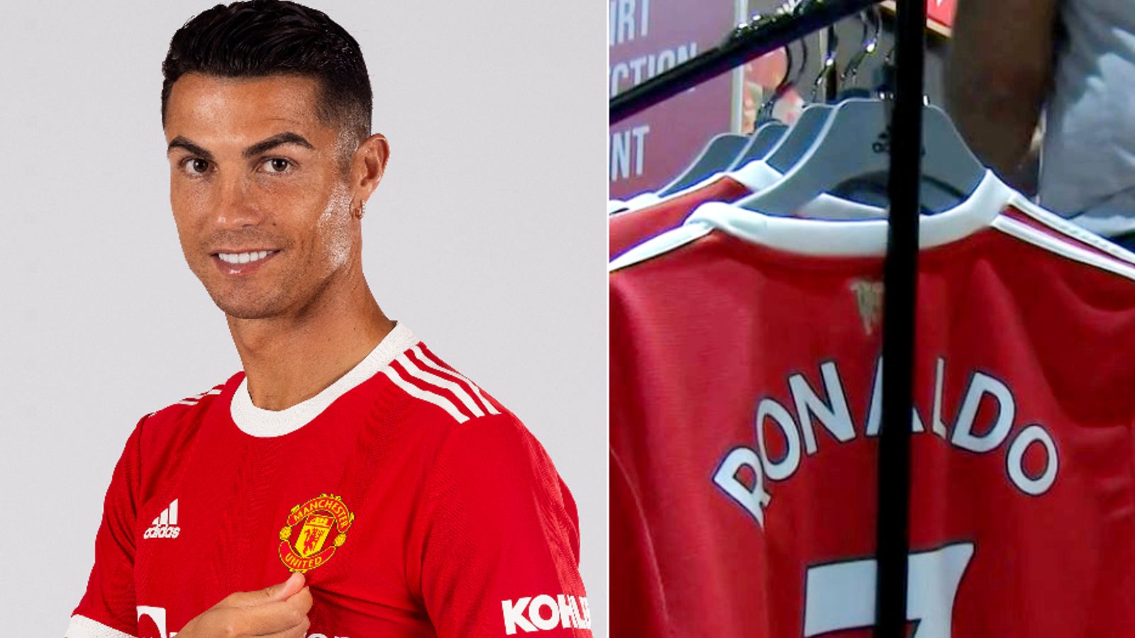 old ronaldo manchester united jersey