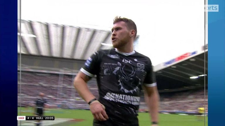 Scott Taylor's try helped Hull FC overcome the odds to defeat his former club and city rivals Hull Kingston Rovers in the derby clash in 2018.