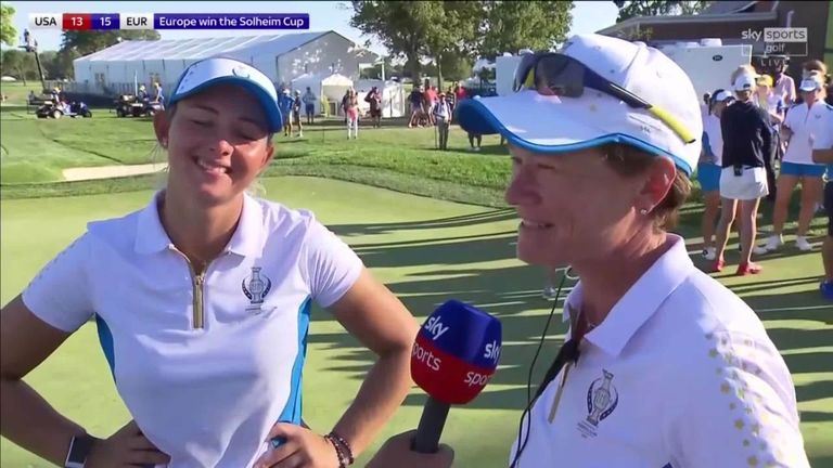 Matthew dijo que estaba 'muy orgullosa' de su equipo de la Copa Solheim después de que Emily Pedersen selló la victoria por 15-13 sobre Estados Unidos.