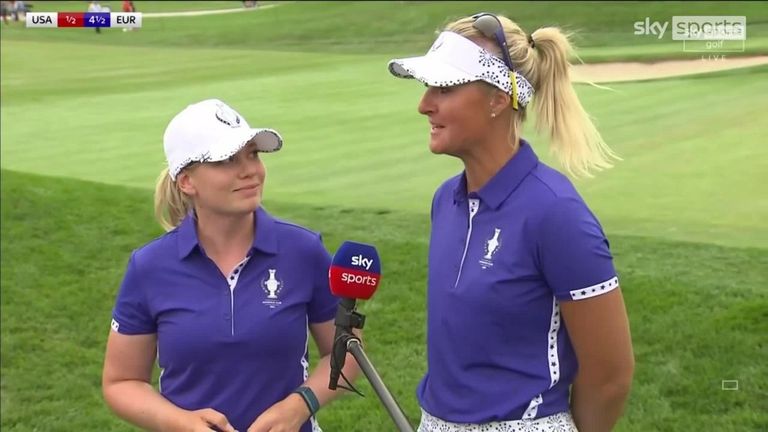 Anna Nordqvist and Matilda Castren reflect on despatching Lexi Thompson and Mina Harigae 4&3 to secure their second win of the day for Team Europe