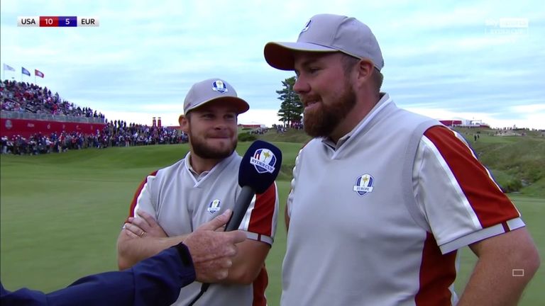 Shane Lowry says he won't stop believing after he and Tyrrell Hatton defeated Harris English and Tony Finau in the Ryder Cup fourball