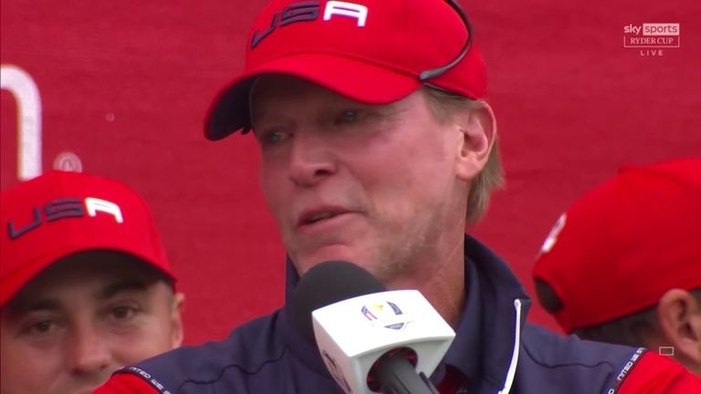 Steve Stricker compared guiding Team USA to a record-breaking Ryder Cup victory at Whistling Straits to winning a major and explains how it felt to captain the American side