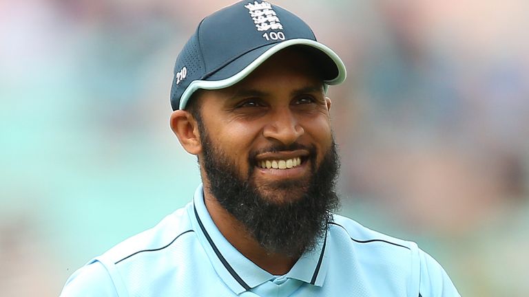 England's Adil Rashid during the second one day international match at Kia Oval, London