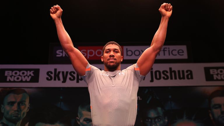 Anthony Joshua during a Open Workout ahead of his fight this weekend at Tottenham Hotspur Stadium..21 September 2021.Picture By  Matchroom Boxing