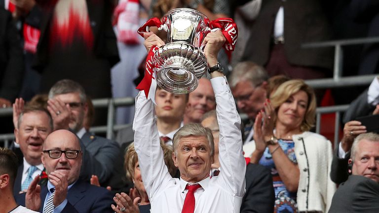 Arsene Wenger's final trophy as Arsenal manager was the 2017 FA Cup win over Chelsea