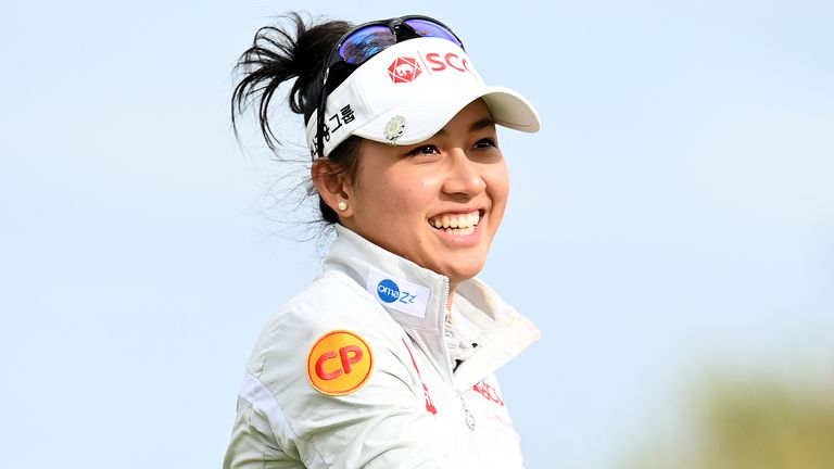 Atthaya Thitikul on the 16th tee during day four of the Trust Golf Women's Scottish Open