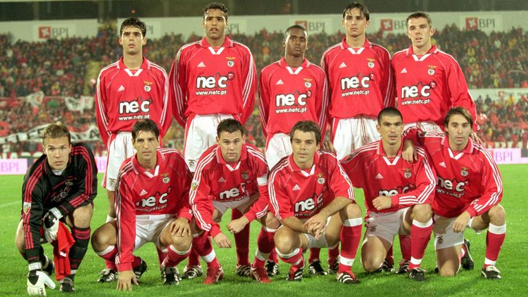 The Benfica team that beat Sporting Lisbon 3-0 in December 2000