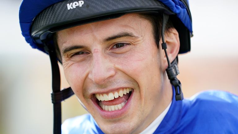 William Buick is all smiles after winning on Noble Trush at Doncaster