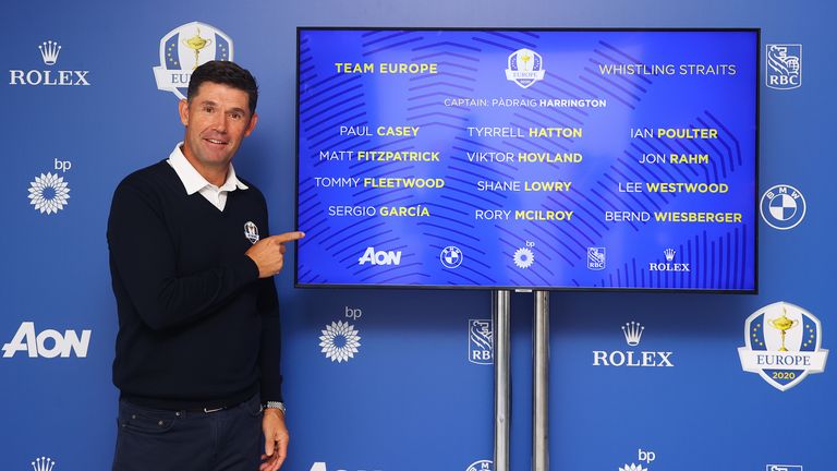 Padraig Harrington confirms the European Ryder Cup team