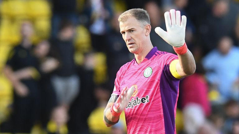 Celtic's Joe Hart at full time during a cinch Premiership match between Livingston and Celtic at the Tony Macaroni Arena on September 19, 2021, in Livingston, Scotland. (Photo by Ross MacDonald / SNS Group)
