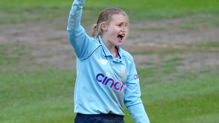 Spinner Charlie Dean took four wickets as England won by 13 points against New Zealand.