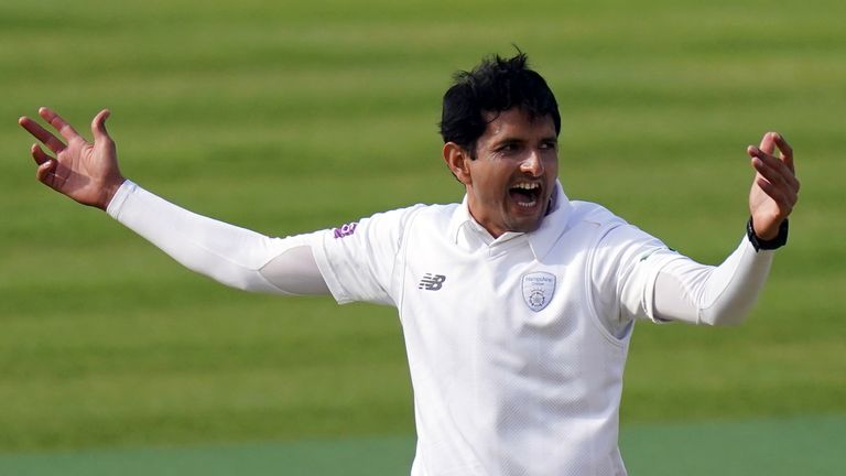 Mohammad Abbas was one of two Hampshire bowlers to take five wickets against Warwickshire, with 20 falling in total on day one of their County Championship clash at Edgbaston