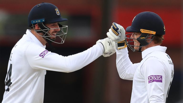 James Vince (L) is aiming to become the first Hampshire captain to win the County Championship since 1973