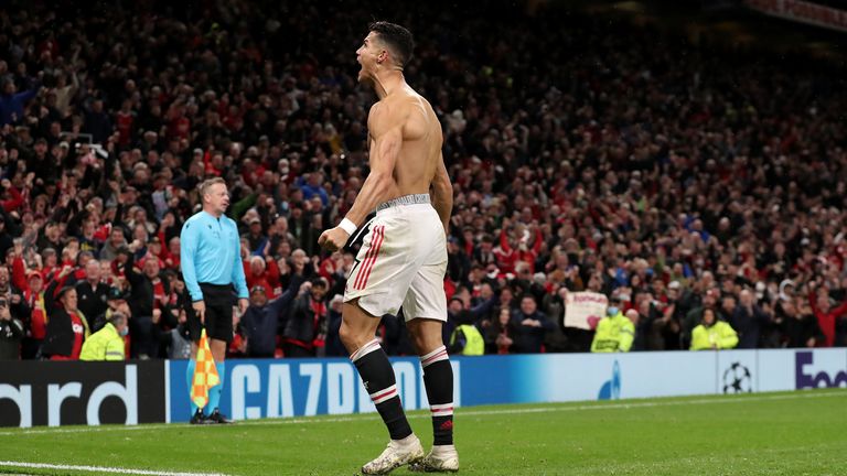 Cristiano Ronaldo celebrates against Villarreal