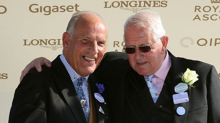 Sir Mark Prescott (left) presents David Elswort with his trophy after winning the Duke of Edinburgh Stakes at Royal Ascot in 2018