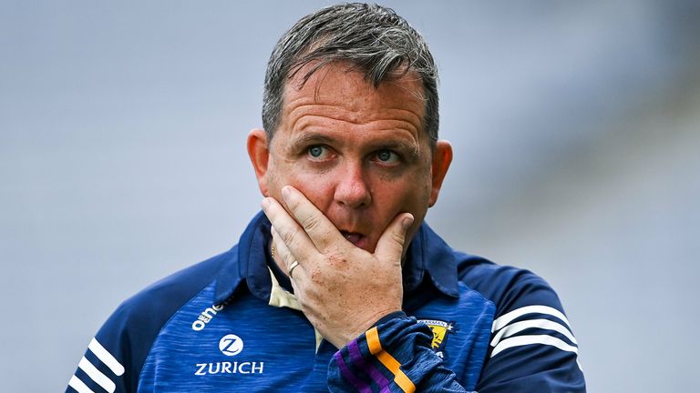 3 July 2021; Wexford manager Davy Fitzgerald leaves the pitch after his side's defeat in the Leinster GAA Hurling Senior Championship Semi-Final match between Kilkenny and Wexford at Croke Park in Dublin. Photo by Piaras .. M..dheach/Sportsfile