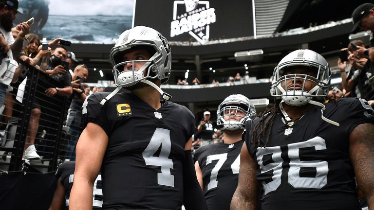 LAS VEGAS, NEVADA - SEPTEMBER 26:  during the first half of a game between the Las Vegas Raiders and Miami Dolphins at Allegiant Stadium on September 18, 2021 in Las Vegas, Nevada (Photo by Chris Unger/Getty Images)