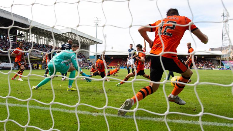 Ryan Edwards cleared an effort off the line to help secure a 1-0 derby win over rivals Dundee