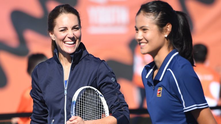 Raducanu played tennis with Kate Middleton upon the teenager's return to the UK
