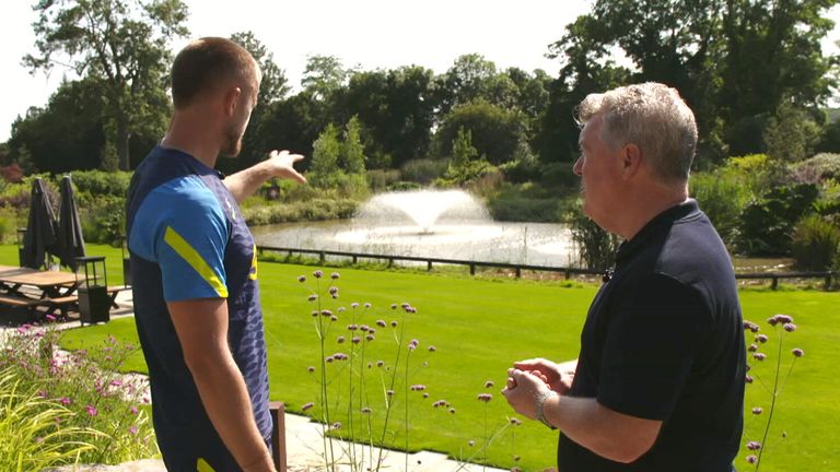 The lake and fountain in the background is used with recycled water from the training ground campus