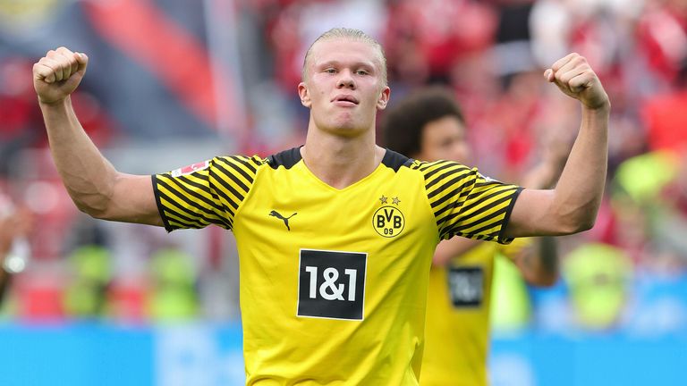 Erling Haaland scored two goals in Dortmund's victory