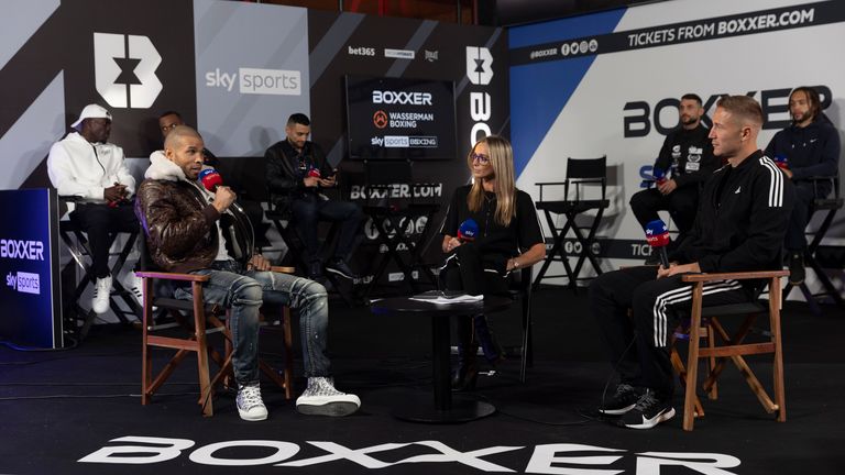 CHAMPIONSHIP BOXING PRESS CONFERENCE.TROUBADOUR WEMBLEY PARK THEATRE.PIC;LAWRENCE LUSTIG.CHRIS EUBANK AND ANATOLI MURATOV COME FACE TO FACE BEFORE THEY MEET ON BOXXER PROMOTIONS FIGHT NIGHT AT THE SSE ARENA ,WEMBLEY ON SATURDAY NIGHT(OCTOBER 2ND) LIVE ON SKY SPORTS