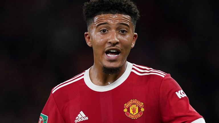 Pemain sayap Manchester United Jadon Sancho (PA)